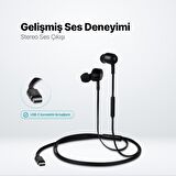 Ttec Klipsli Type-C Girişli HD Mikrofonlu Stereo Kablolu Type-C Kulakiçi Kulaklık Yedek Slikonlu