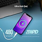 Ttec Super Şarj 1.5Mt 20W İPhone Şarj Kablo İphone 11 12 13 14 Pro Max Şarj Kablosu 480Mbps Power Delivery