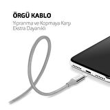 Ttec Super Şarj Örgü Tasarım1.2Mt İPhone Şarj Kablo İphone 11 12 13 14 Pro Max Şarj Kablosu 480Mbps
