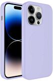 Apple iPhone 12 Pro Max Kılıf Magsafe Wireless Şarj Özellikli Pastel Renk Silikon Mat Kapak