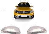 Dacia Duster 2018 Üzeri Paslanmaz Çelik Ayna Kapağı 