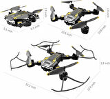 S6 Kumandalı, Katlanabilir, Profesyonel HD Kamera, Wifi, FPV Fotoğraf Quadcopter Selfie Drone