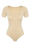 Kadın Ten Seamless Yarım Kollu Çıtçıtlı Body 1926t