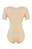Kadın Ten Seamless Yarım Kollu Çıtçıtlı Body 1926t