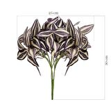 Yapay Çiçek Lila Çizgili Yaprak Demeti  Dikey Bahçe Uygulama Demeti 30 cm Yapay Bitki