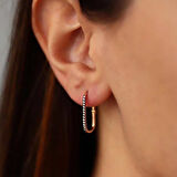 Siyah Rodajlı  Ataç Küpe