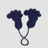 Uretti - Ahmet 3816 -  Amigurumi Örgü Oyuncak  El 8 Cm- Mavi