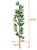 5li Set Yapay Bambu Sopası 14 Yapraklı 130cm Yapay Çiçek Bambu Duvarı Separatör Çiçeği Yapay Çiçek