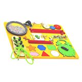 Aktivite Eğitim Tahtası(sarı),montesori,busy Board,ahşap Oyuncak