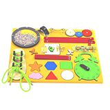 Aktivite Eğitim Tahtası(sarı),montesori,busy Board,ahşap Oyuncak