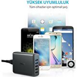Anker Powerport 5 Hızlı Şarj Aleti Siyah