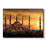 Sultanahmet Camii Altın Gün Batımı Manzarası Kanvas Tablo