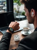 Bluetooth Telefon Görüşmeli Akıllı Saat Seti Kablosuz Bluetooth Kulaklık 7 Değiştirilebilir Kordon
