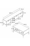 Mezza Set 1592-2082 Aurora 180 Cm Metal Ayaklı Tv Ünitesi + Aurora Orta Sehpa - Hat Rengi