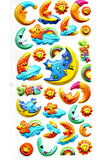 Sticker Kabartmalı Stiker Defter, Planlayıcı Etiket (limlra-001) - 17X9 cm - Sevimli Ay