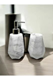 Marble Serisi Mermer Desenli 2'li Banyo Set