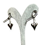 Uretti - İREM 3914 3554 Kalp ve Fiyonk Detaylı Çelik Küpe