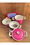 Oyuncak Tencere Tava Yemek Pişirme Oyuncak Mutfak Seti 11 Parça Emaye Renkli Tava Tencere