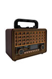 Eskitme Nostalji Şık Tasarımlı Bluetooth Fm Radyo Kumandalı Mp3 Usb Musıc Player Sd Kart