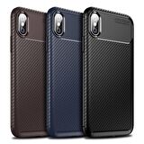 Apple Iphone X Max / XS Max Karbon Desenli Negro Silikon Kılıf