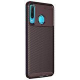 Huawei P30 Lite Karbon Desenli Negro Silikon Kılıf
