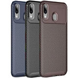 Huawei Y7 Prime 2019 Karbon Desenli Negro Silikon Kılıf