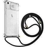 Apple iPhone 6 İp Askılı Şeffaf Kamera Korumalı Kılıf