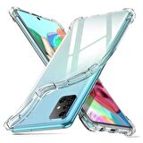 Samsung Galaxy A71 Shock Absorbing Darbe Emicili Şeffaf Silikon Kılıf