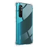 Xiaomi Mi Note 10 Lite Shock Absorbing Darbe Emicili Şeffaf Silikon Kılıf