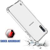 Samsung Galaxy A01 Shock Absorbing Darbe Emicili Şeffaf Silikon Kılıf