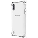 Samsung Galaxy A01 Shock Absorbing Darbe Emicili Şeffaf Silikon Kılıf