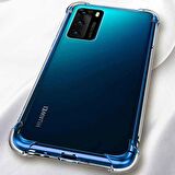 Huawei P40 Pro Shock Absorbing Darbe Emicili Şeffaf Silikon Kılıf