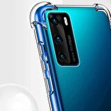Huawei P40 Pro Shock Absorbing Darbe Emicili Şeffaf Silikon Kılıf