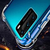 Huawei P40 Pro Shock Absorbing Darbe Emicili Şeffaf Silikon Kılıf