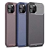 Apple iPhone 11 Pro Max Karbon Desenli Negro Silikon Kılıf