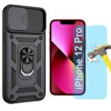 Apple iPhone 12 Pro Uyumlu Koruma Seti Tank Kılıf ve Nano Cam Set