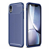 Apple iPhone XR Karbon Desenli Negro Silikon Kılıf