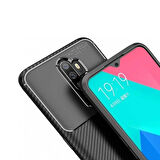 Oppo A5 2020 / A9 2020 Uyumlu Karbon Desenli Negro Silikon Kılıf
