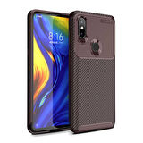 Xiaomi Mi Mix 3 Uyumlu Karbon Desenli Negro Silikon Kılıf