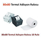 Termal Adisyon Yazıcı Kağıdı Rulosu 80x80 Adisyon Yazıcı Kağıdı (50 Adet)