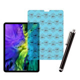 Apple iPad Pro 11 2018 Uyumlu A2013 A1934 Şeffaf Kılıf Cam Kalem Set