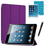 Apple iPad Mini 2 / Mini 3 Uyumlu Smart Cover Tablet Kılıfı Ekran Koruyucu Kalem Set