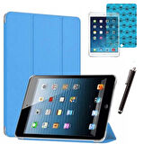 Apple iPad 5 ve 6 Nesil Uyumlu Smart Cover Tablet Kılıfı Ekran Koruyucu Kalem Set