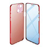 Apple iPhone 13 Uyumlu 360 Derece Tam Kaplayan Cam Kapak Kılıf