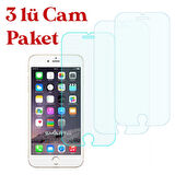 Apple iPhone 6 / 7 / 8 Temperli Kırılmaz Cam Ekran Koruyucu 3 Lü Set