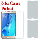 Samsung Galaxy J5 Uyumlu Temperli Kırılmaz Cam Ekran Koruyucu 3 Lü Set