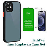 Apple iPhone 12 Uyumlu Montreal Kılıf Ve Tam Kaplayan Cam Set