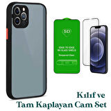Apple iPhone 11 Pro Max Uyumlu Montreal Kılıf Ve Tam Kaplayan Cam Set