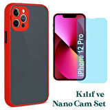 Apple iPhone 12 Pro Uyumlu Montreal Kılıf Ve Nano Cam Ekran Koruyucu Set