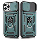 Apple iPhone 12 Pro Max Uyumlu Kızaklı Kamera Korumalı Tank Kılıf